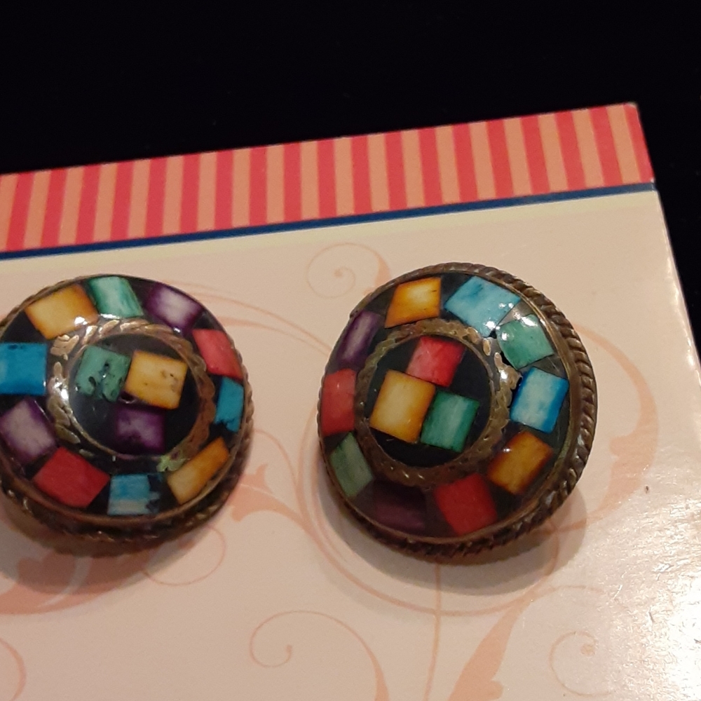 Earrings, handcrafted, Clips.